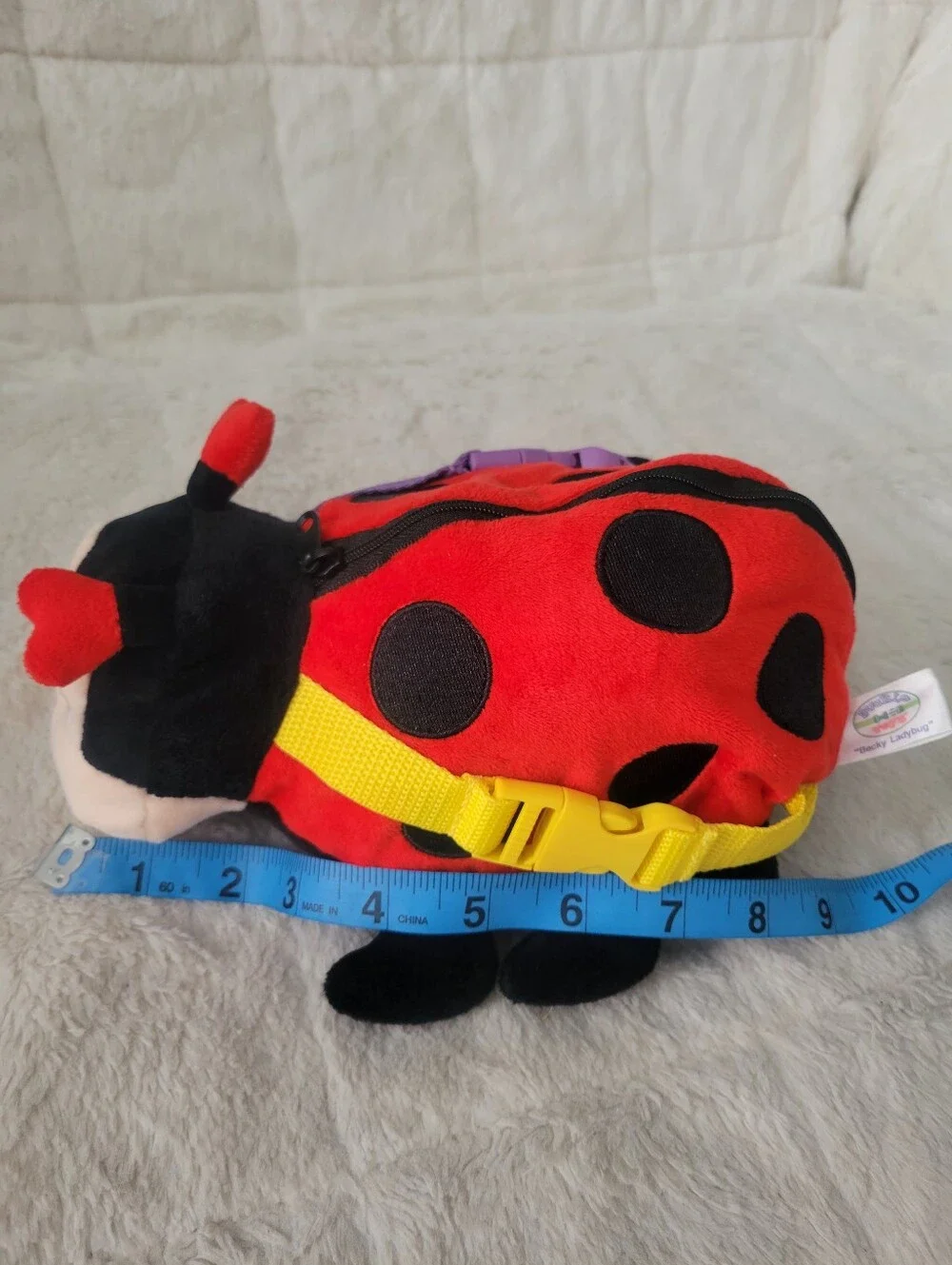 Becly Ladybug Stuffed Animal Buckles And Zipper  Toy - Red, Black Multicor